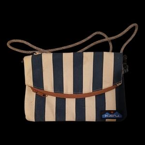 Kavu Navy and Cream Striped Women's Bag